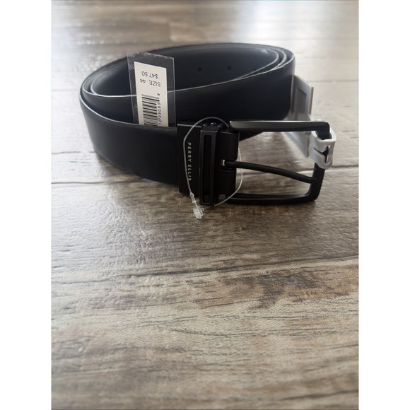 Perry Ellis Other - Perry Ellis Portfolio Men's Faux Leather Reversible Belt‎ Black Size 44- NWT
